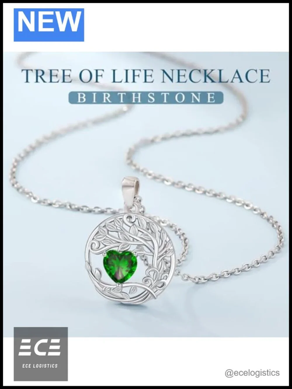 Tree of Life Necklace Sterling Silver Pendant Birthstone Gift for Her